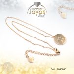 Cadena de Acero Dorado Con Dije Signo Geminis  Medida 40 cm - 9043640