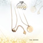 Cadena de Acero Dorado Con Dije Signo Virgo  Medida 40 cm - 9043940