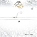 Cadena de Acero Plateado Con Dije Letra A  Medida 45 cm - 9044745