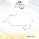 Cadena de Acero Collar Dorado Perla Blanco Medida 45 cm - 9045245
