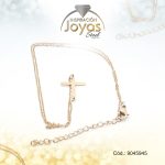 Cadena de Acero Dorado Con Dije Cruz  Medida 45 cm - 9045945