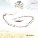 Cadena de Acero Collar Dorado Hoja  Medida 45 cm - 9046045