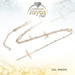 Cadena de Acero Dorado Con Dije Cruz  Medida 45 cm - 9046245