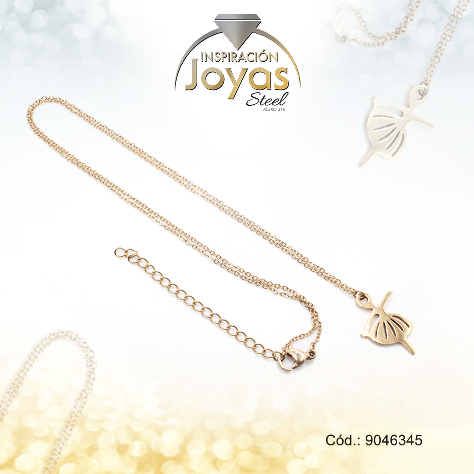 9046345 Cadena de Acero Dorado Con Dije Bailarina Medida 45 cm - 9046345 - Imagen 1