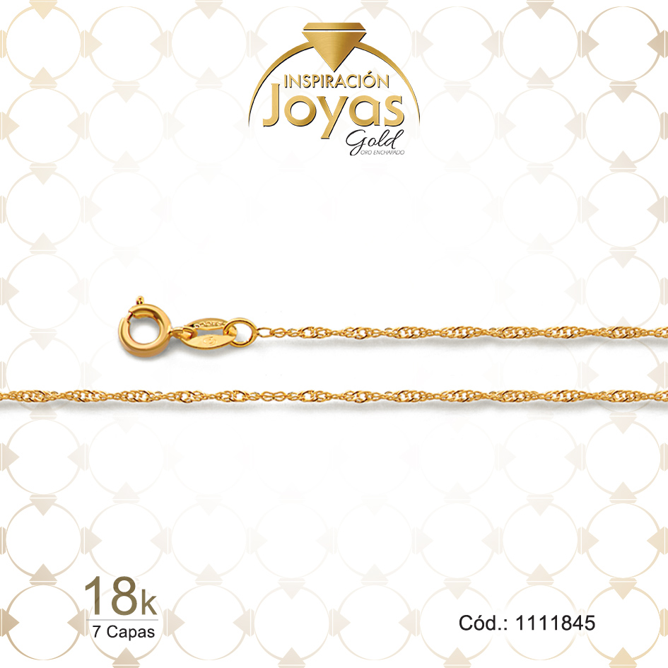 1111845 Cadena de Oro Enchapado Dorado Dama Tejido Singapur Largo: 45 Ancho: 0,1 - 1111845 - Imagen 1