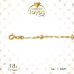 Tobillera de Oro Enchapado Dorado Lisa  Corazón, Estrella  Largo: 25 Ancho: 0,2 - 1124625