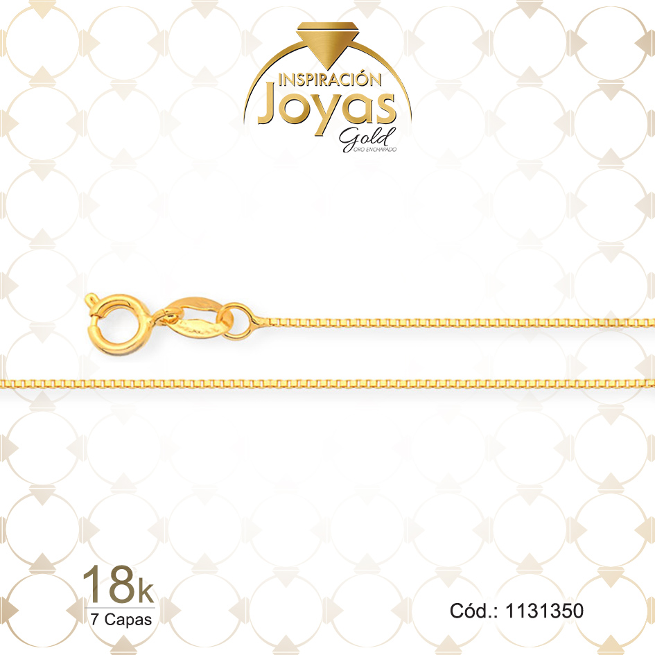 1131350 Cadena de Oro Enchapado Dorado Dama Tejido Veneciano Largo: 50 Ancho: 0,1 - 1131350 - Imagen 1