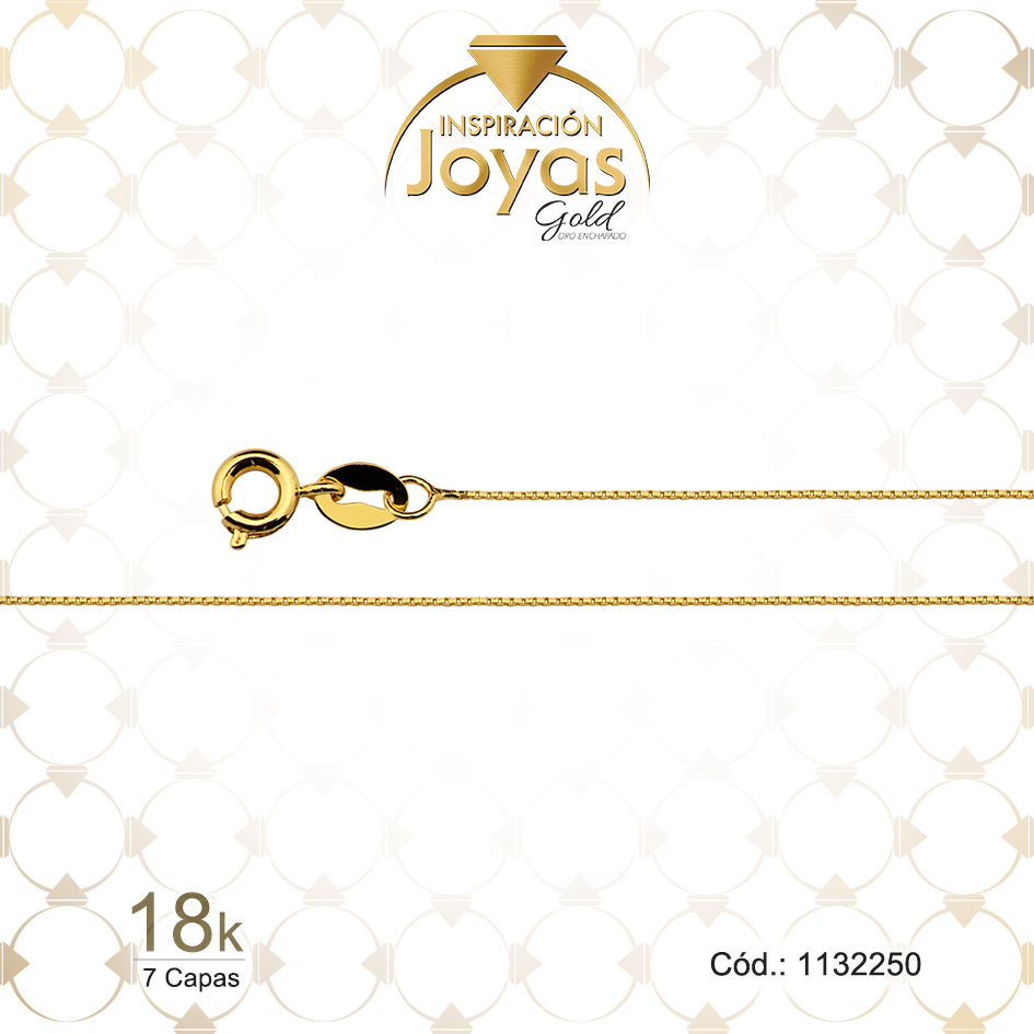 1132250 Cadena de Oro Enchapado Dorado Dama Tejido Veneciano Largo: 50 Ancho: 0,1 - 1132250 - Imagen 1