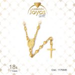 Rosario de Oro Enchapado Dorado Variado  Medalla, Cruz  Largo: 45 Ancho: 0,2 - 1170045