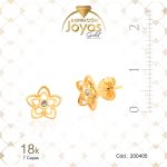 Zarcillo de Oro Enchapado Dorado Aleación Circón Flor Blanco Ancho: 0,9 Alto: 0,9 - 200405