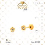 Zarcillo de Oro Enchapado Dorado Bebé Circón Flor Blanco Ancho: 0,5 Alto: 0,5 - 200522