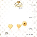 Zarcillo de Oro Enchapado Dorado Bebé  Corazón  Ancho: 0,3 Alto: 0,3 - 200687