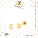 Zarcillo de Oro Enchapado Dorado Bebé  Luna  Ancho: 0,1 Alto: 0,5 - 200688