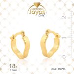 Argolla de Oro Enchapado Dorado Forma  V  Diámetro: 0,9 Ancho: 0,3 - 200773