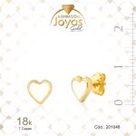 Zarcillo de Oro Enchapado Dorado Aleación Esmalte Corazón Blanco Ancho: 0,6 Alto: 0,6 - 201048