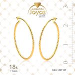 Argolla de Oro Enchapado Dorado Variado  Corrugada  Diámetro: 2,3 Ancho: 0,1 - 201127