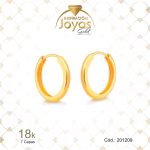 Argolla de Oro Enchapado Dorado Lisa  Pulida  Diámetro: 1,8 Ancho: 0,2 - 201209