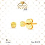 Zarcillo de Oro Enchapado Dorado Variado  Tuerca  Ancho: 0,3 Alto: 0,3 - 201246