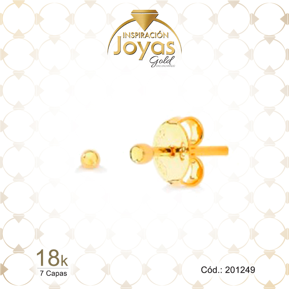 201249 Zarcillo de Oro Enchapado Dorado Variado Esfera Ancho: 0,2 Alto: 0,2 - 201249 - Imagen 1