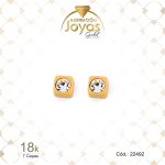 Zarcillo de Oro Enchapado Dorado Aleación Circón Cuadrado Blanco Ancho: 0,4 Alto: 0,4 - 22492