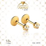Zarcillo de Oro Enchapado Dorado Bebé Perla Esfera  Ancho: 0,2 Alto: 0,2 - 22518