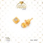 Zarcillo de Oro Enchapado Dorado Aleación Circón Círculo Blanco Ancho: 0,4 Alto: 0,4 - 22527