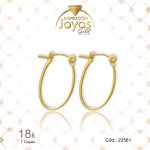 Argolla de Oro Enchapado Dorado Forma  U  Diámetro: 2,2 Ancho: 0,3 - 22561