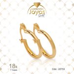 Argolla de Oro Enchapado Dorado Lisa  Pulida  Diámetro: 1,5 Ancho: 0,2 - 22733