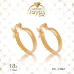 Argolla de Oro Enchapado Dorado Lisa  Pulida  Diámetro: 1,2 Ancho: 0,2 - 22782