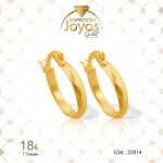 Argolla de Oro Enchapado Dorado Lisa  Pulida  Diámetro: 1,5 Ancho: 0,2 - 23014