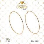 Argolla de Oro Enchapado Dorado Lisa  Delgada  Diámetro: 6,5 Ancho: 0,1 - 23269