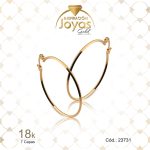 Argolla de Oro Enchapado Dorado Lisa  Delgada  Diámetro: 3,6 Ancho: 0,1 - 23731