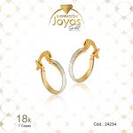 Argolla de Oro Enchapado 2 Tonos Forma  Doble  Diámetro: 1,4 Ancho: 0,4 - 24234