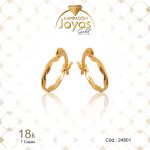 Argolla de Oro Enchapado Dorado Forma  Entorchada  Diámetro: 1,2 Ancho: 0,1 - 24801