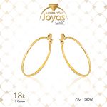 Argolla de Oro Enchapado Dorado Lisa  Delgada  Diámetro: 3 Ancho: 0,1 - 26290