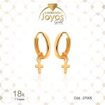 Argolla de Oro Enchapado Dorado Colgante  Cruz  Diámetro: 1,2 Ancho: 0,2 - 27005