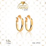 Argolla de Oro Enchapado Dorado Lisa  Pulida  Diámetro: 1,5 Ancho: 0,2 - 27012