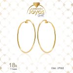 Argolla de Oro Enchapado Dorado Lisa  Delgada  Diámetro: 2,6 Ancho: 0,1 - 27022