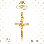 Dije de Oro Enchapado Dorado Religioso  Cruz  Largo: 2 Ancho: 0,2 - 44102