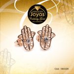 Zarcillo Celebrity Gold Aleación Circón Dorado Mano de Fatima  - 550328