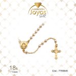 Rosario de Oro Enchapado Dorado Aleación Perla Medalla, Cruz  Largo: 45 Ancho: 0,2 - 7755645