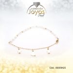 Tobillera Acero Dorado Crista/Perlas/Estrella/Corazon Nacar - 80009425