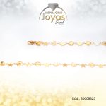 Tobillera-Cara Feliz- Estrellas-Dorada-Acero-25Cm - 80009825