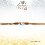 Tobillera  Acero Dama  Dorada - Doble Con Corazon Brillante Tornazol 25Cm - 80011025