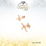 Zarcillo Acero Ritmo Cardiaco Lisa Dorado Mariposa - 841558