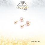 Zarcillo - Acero -  Forma De Esfera - Liso -  Dorado -  Trancadero Mariposa - 841749