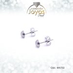 Zarcillo - Acero -  Forma De Media Esfera - Liso -  Plateado -  Trancadero Mariposa - 841753