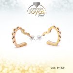 Zarcillo-Acero-3 Tonos-Tipo Argolla--Corazon_Trancadero Mariposa - 841829