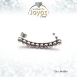 Zarcillo Estilo Earcuff Acero Plateado Forma  Largo Esferas  - 841991