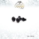 Zarcillo Acero Negro Media Esfera Pulida D: 0,5 Cm - 842191